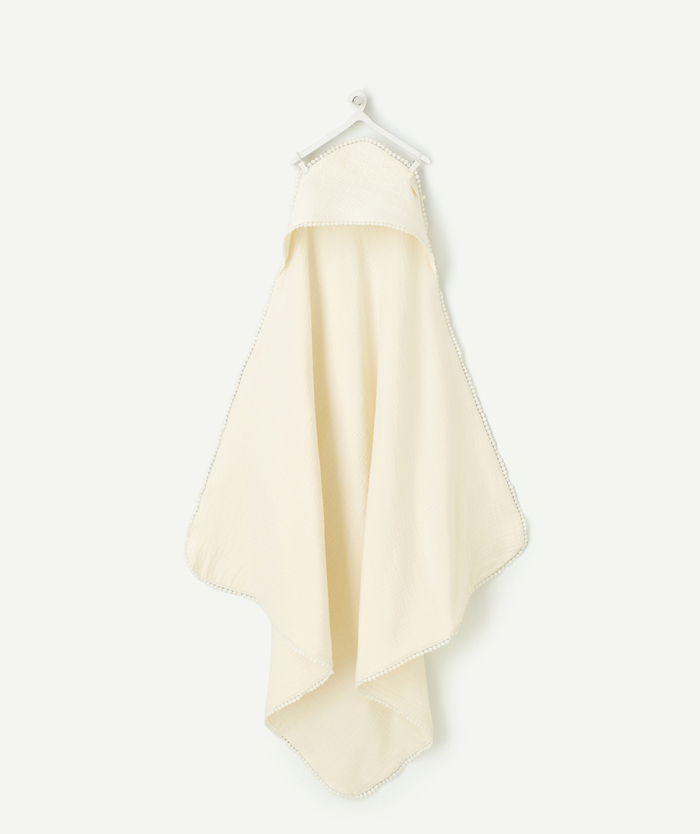 JOLLEINCAPE DE BAIN 75 X 75 CM BLANC CASSÉ AVEC DÉTAILS AJOURÉS