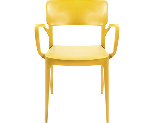 Stapelbare stoel met armleuningen Veba Wing 82 x 54 x 55 cm kunststof geel