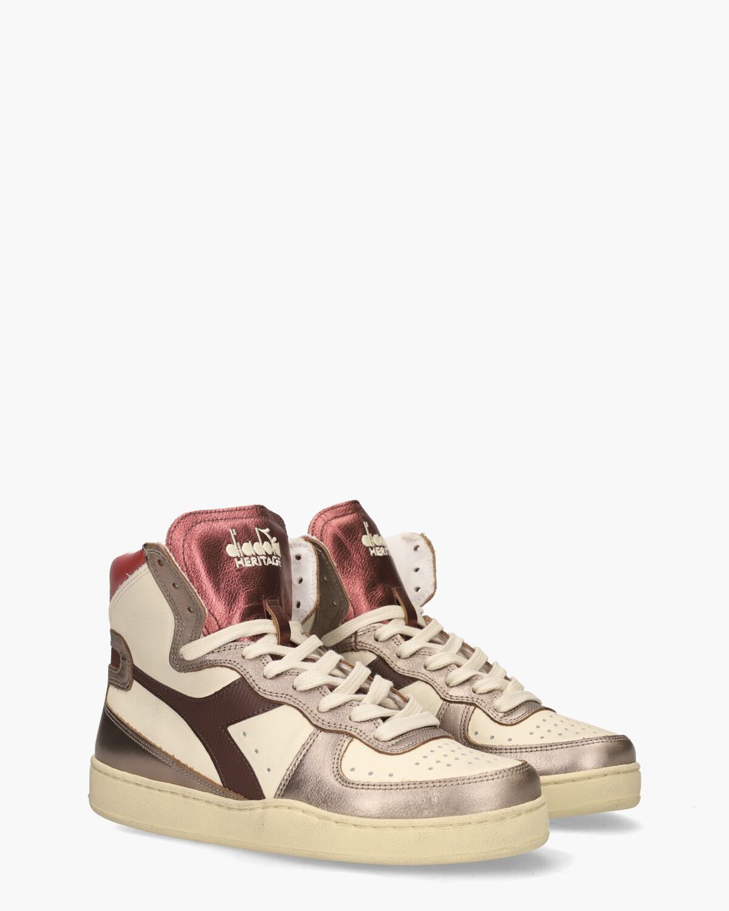 Diadora Heritage Mi Basket Metal Mixed Used Crème/Multicolour Damessneakers