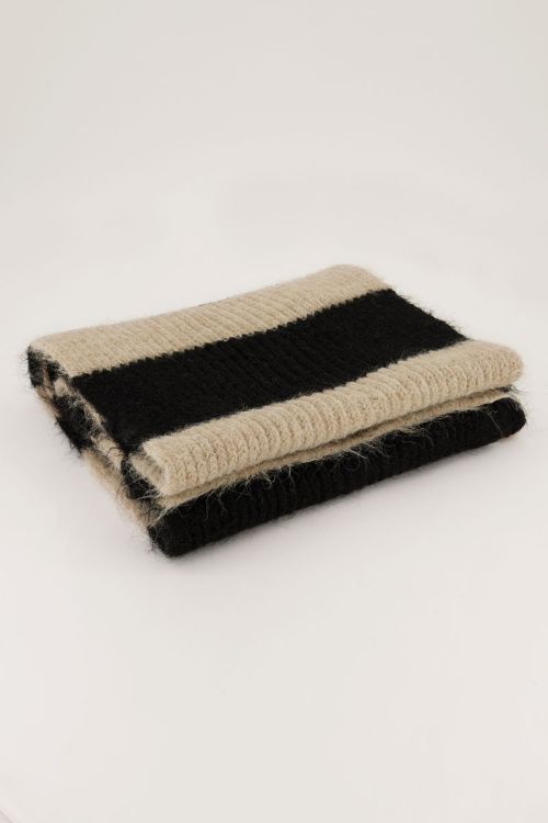 Sjaal met beige en zwarte strepen