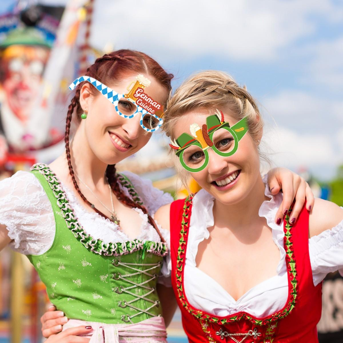 (12er Set) Photo Booth Party Brillen Fotorequisite Bayerische Foto Accessoires Deko für lustige Bilder - Oktoberfest