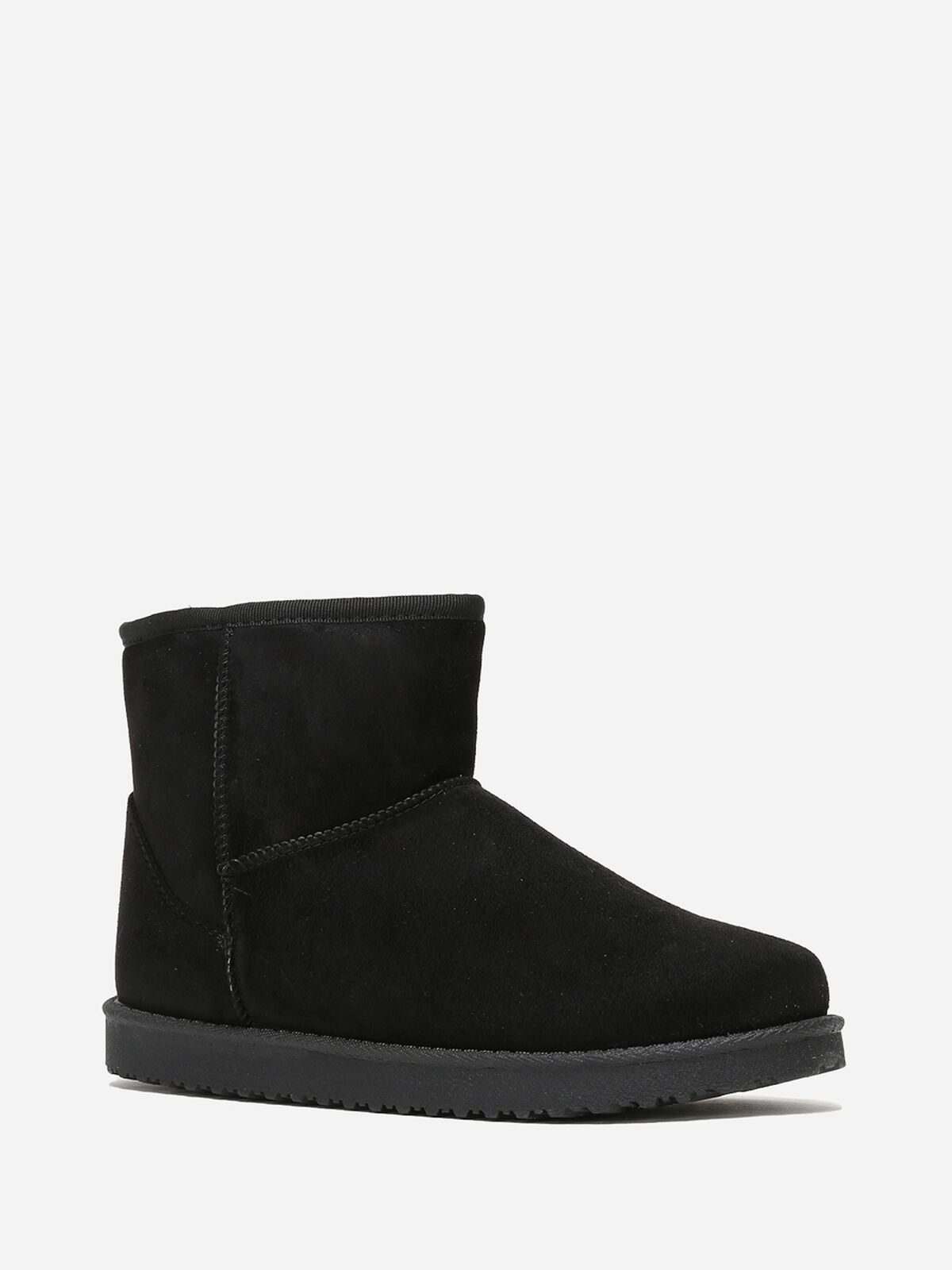 Boots fourrées en suédine grandes tailles- Noir