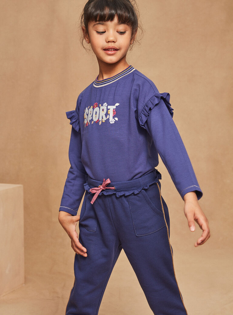 Jogging bleu marine et rose