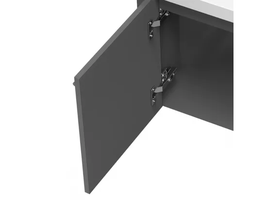 Meuble lave-mains l.39.5 x H.39.5 x P.42 Anthracite assemblé, Aica