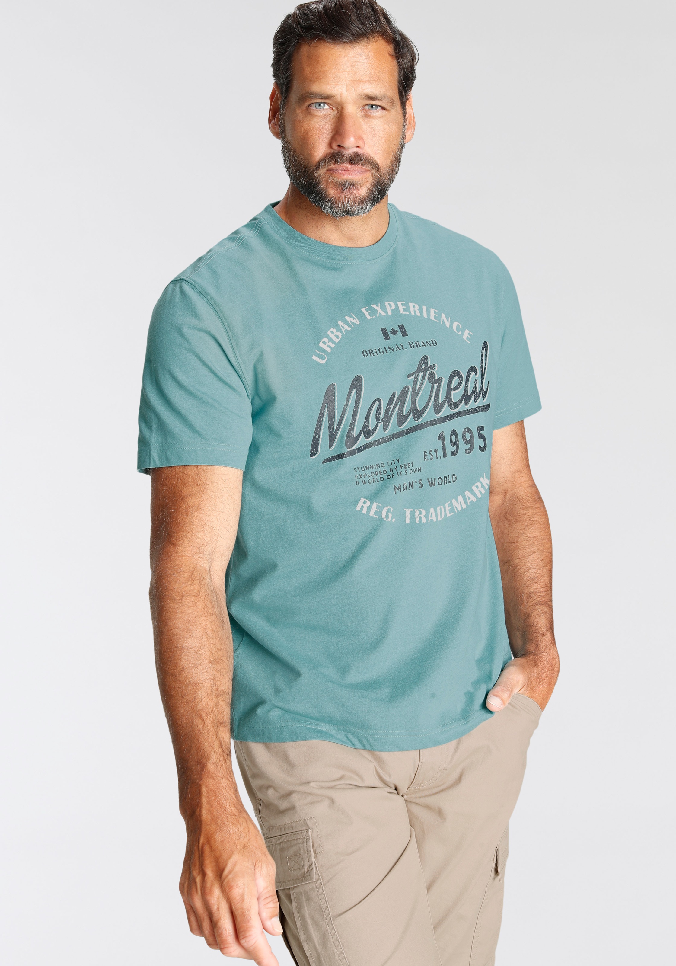 Man's World T-Shirt , Kurzarm,  lässige Passform,  aus Baumwollmischung,  pflegeleicht