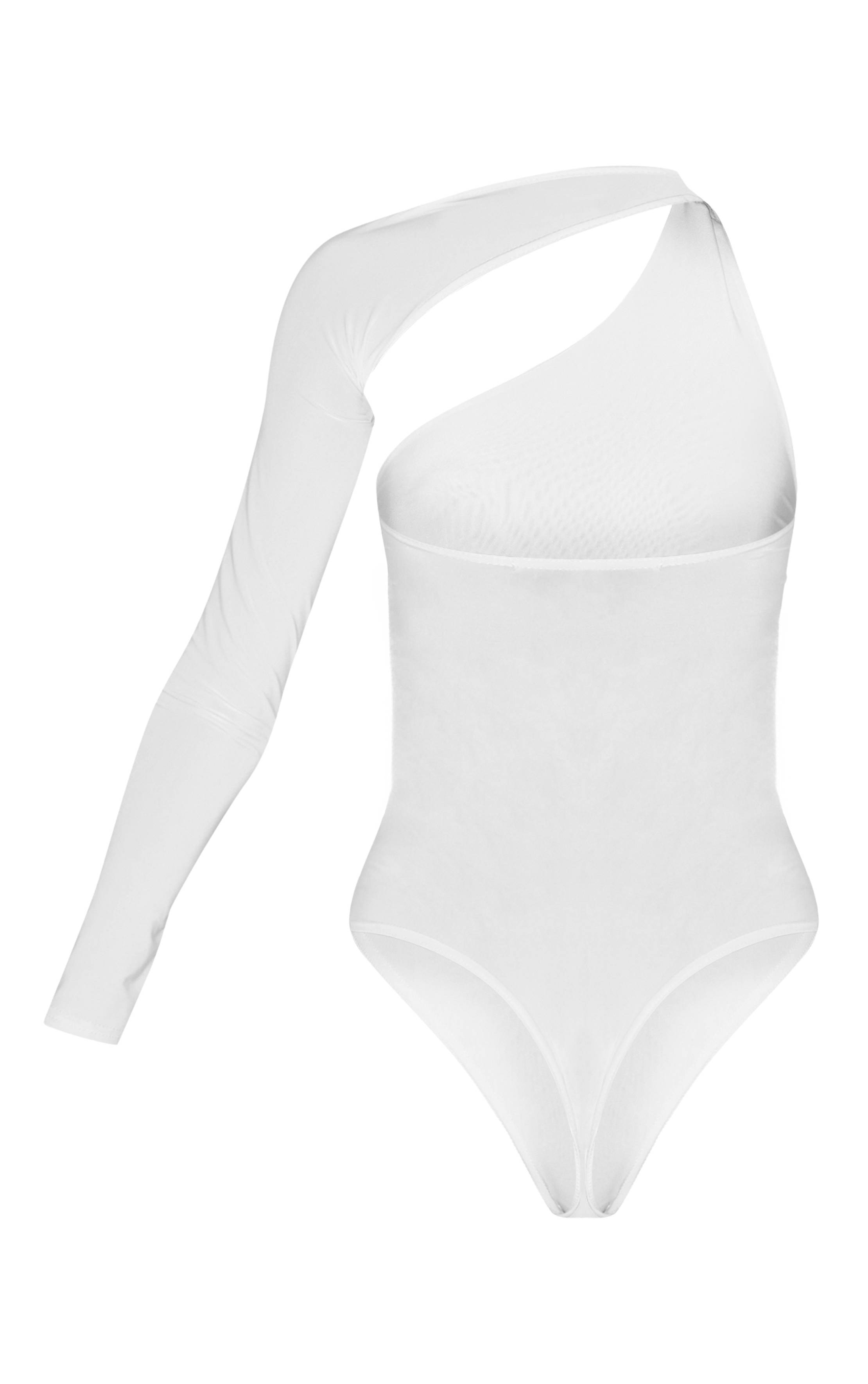 Blanc Body Asymétrique À Une Épaule