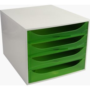 Module de classement ECOBOX, 4 tiroirs, gris