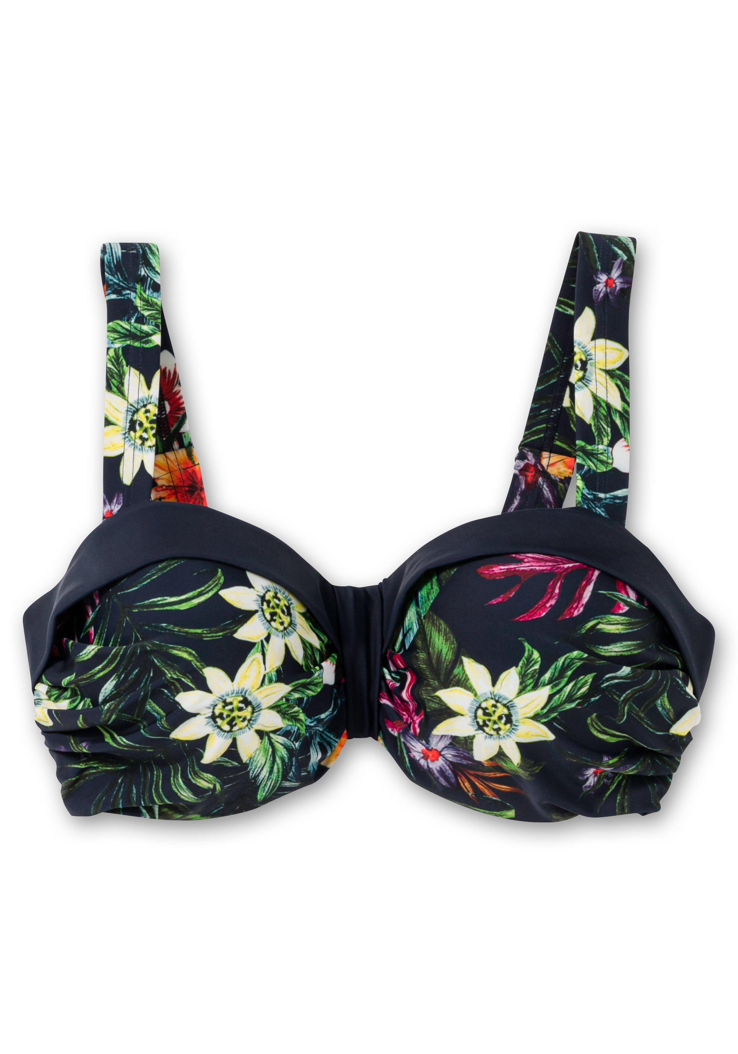 Bikini-Oberteil mit Bügeln und Blumendruck