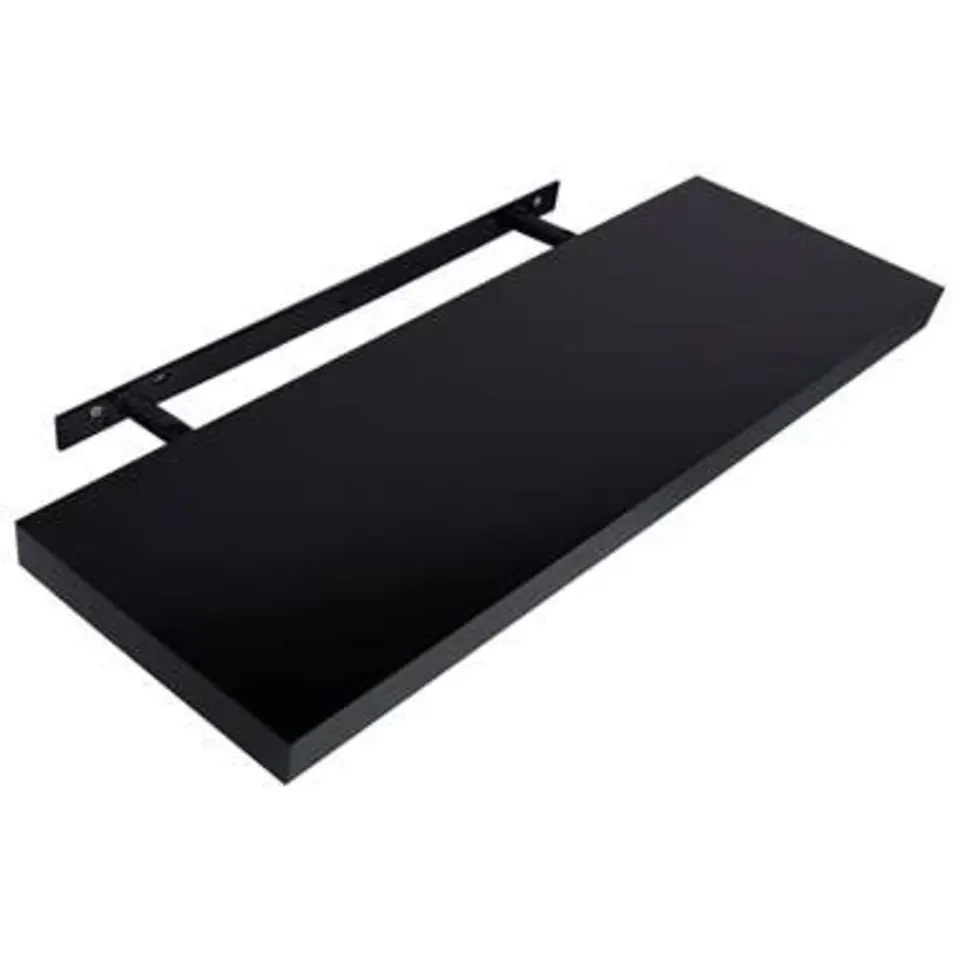vidaXL - Wandschap - Zwart - MDF - 120 x 20 x 3.8 cm - 2 stuks