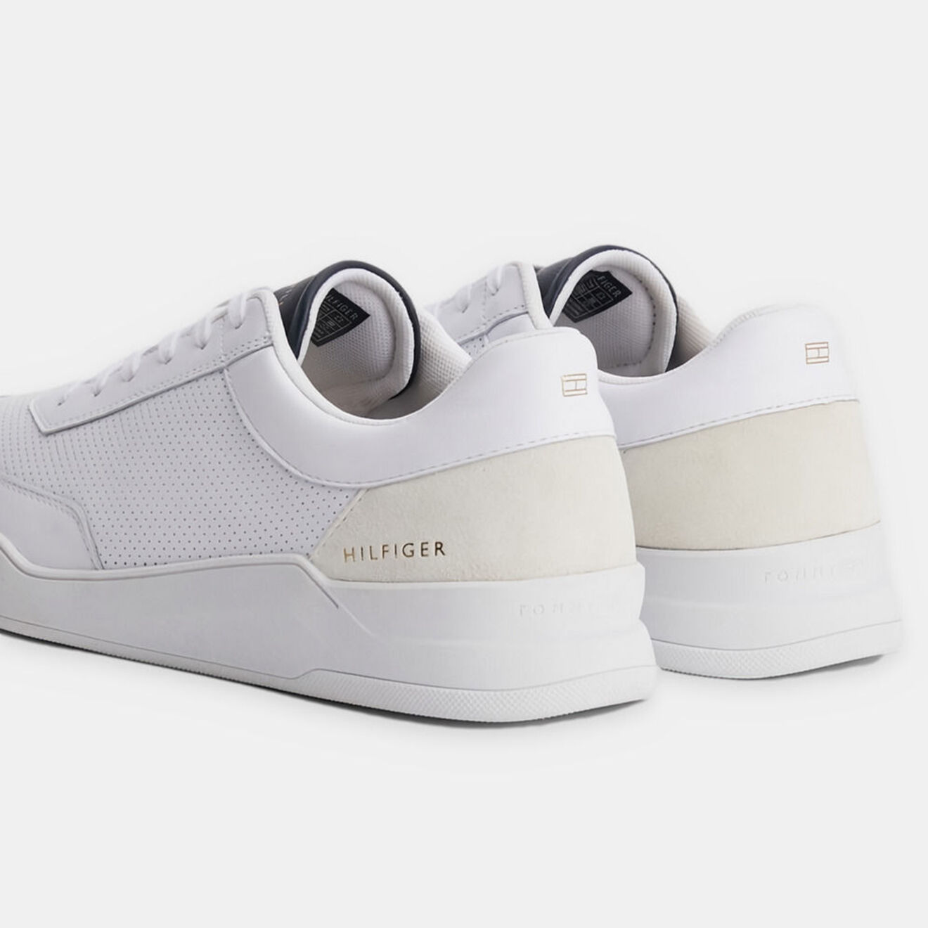 Tommy Hilfiger Baskets en Cuir Elevated Cups Perf blanches