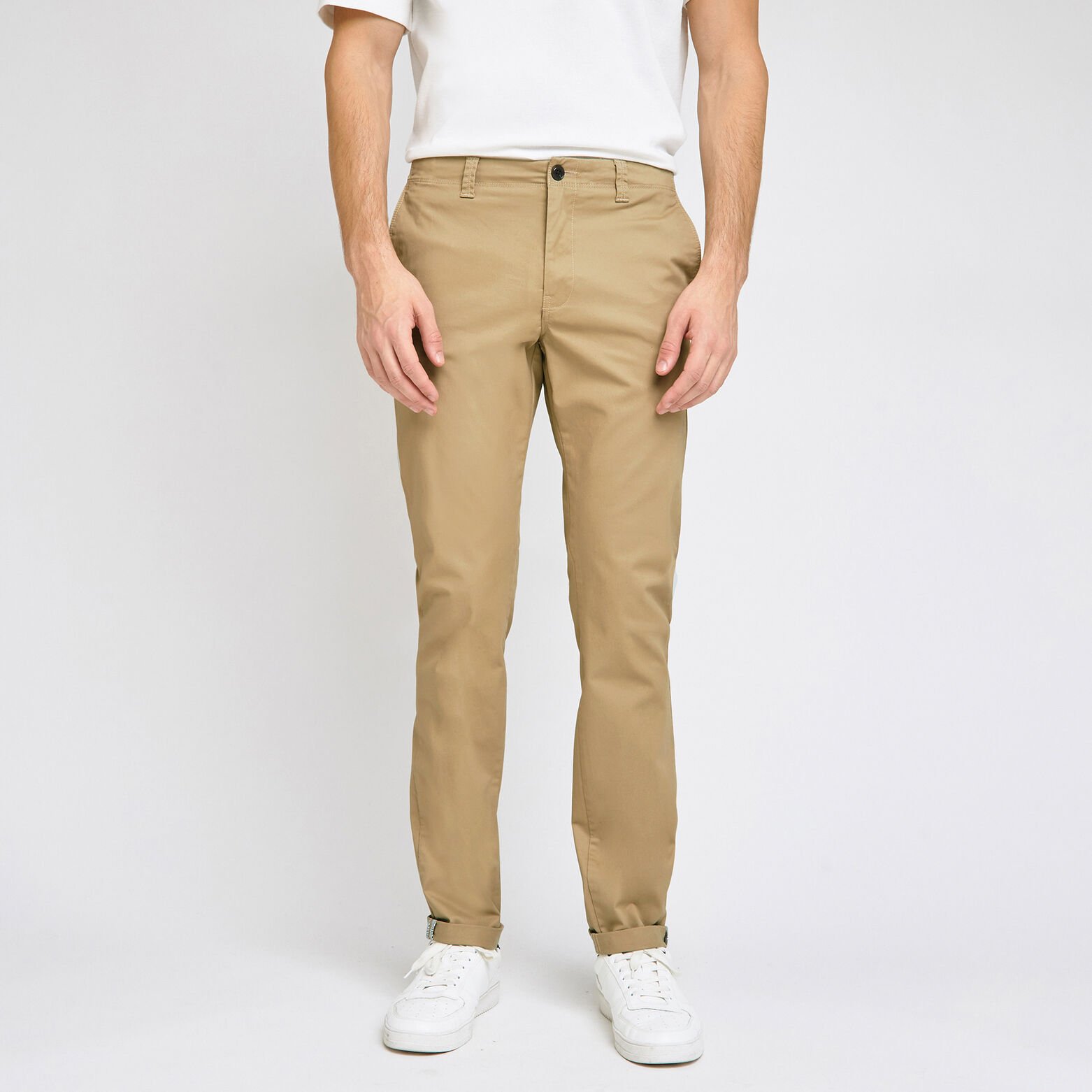 Pantalon chino slim Beige