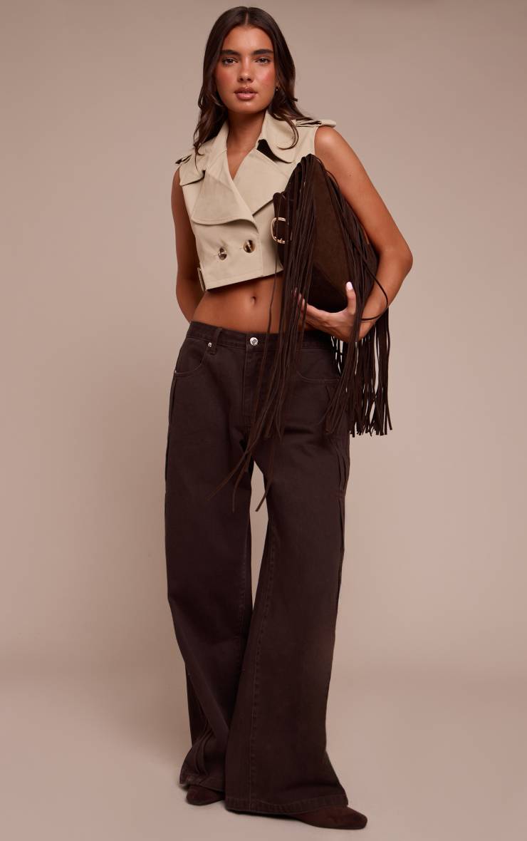 Beige Top Sans Manches Utilitaire