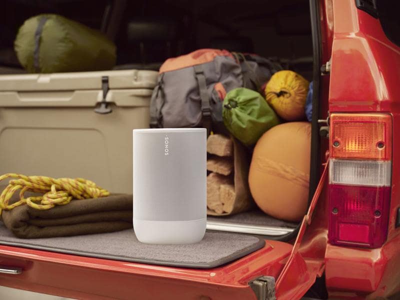 Sonos Smart Speaker Move 2 Weiss Komplett überarbeiteter, leistungsstarker Smart Speaker