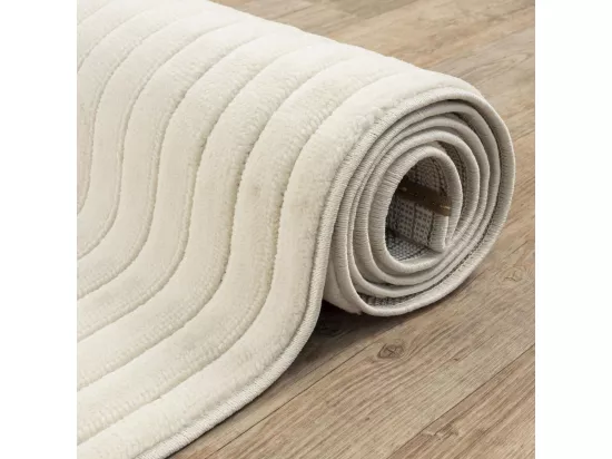 Tapis intérieur extérieur 200x280 en relief ARC6EL Crème ton sur ton