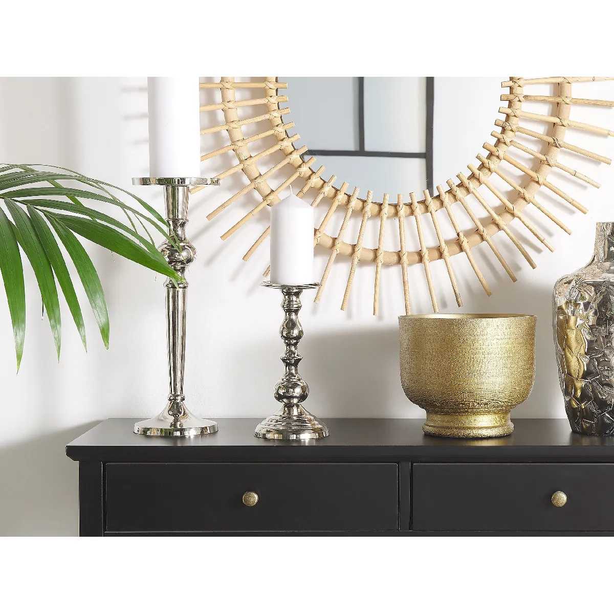 Beliani Bougeoir Busat Argenté 24 cm