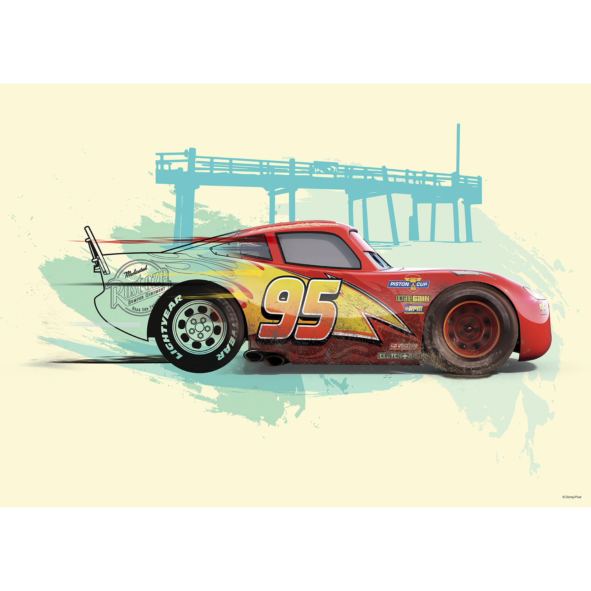 Wandbild CARS LIGHTNING MCQUEEN - 70x50 cm