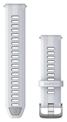 Bracelet de Montre Garmin Forerunner 22 mm Silicone Blanc Whitestone Gris Powder Argent