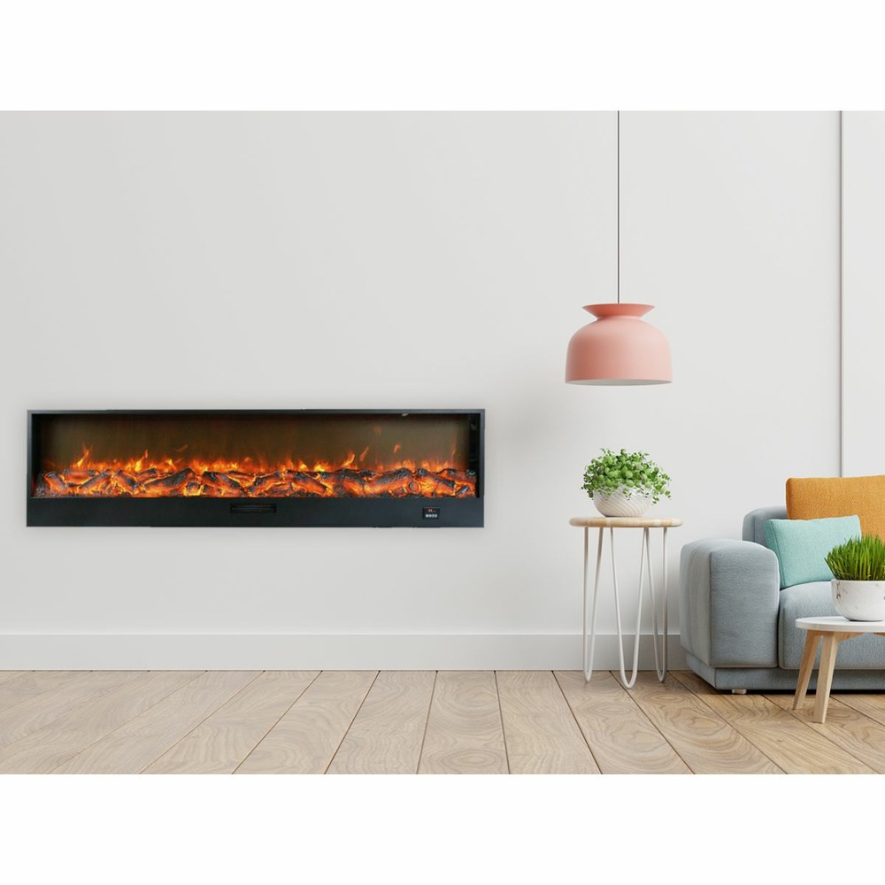 Cheminee encastree de 3 m avec puissance de 1500w sined caminetto etna
