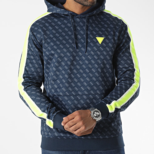 Sweat Capuche A Bandes Z3YQ13-FL04Q Bleu Marine