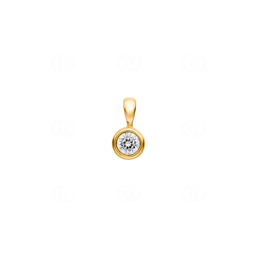 Anhänger Solitär 750/18 K Gelbgold mit Zirkonia Ø 6mm