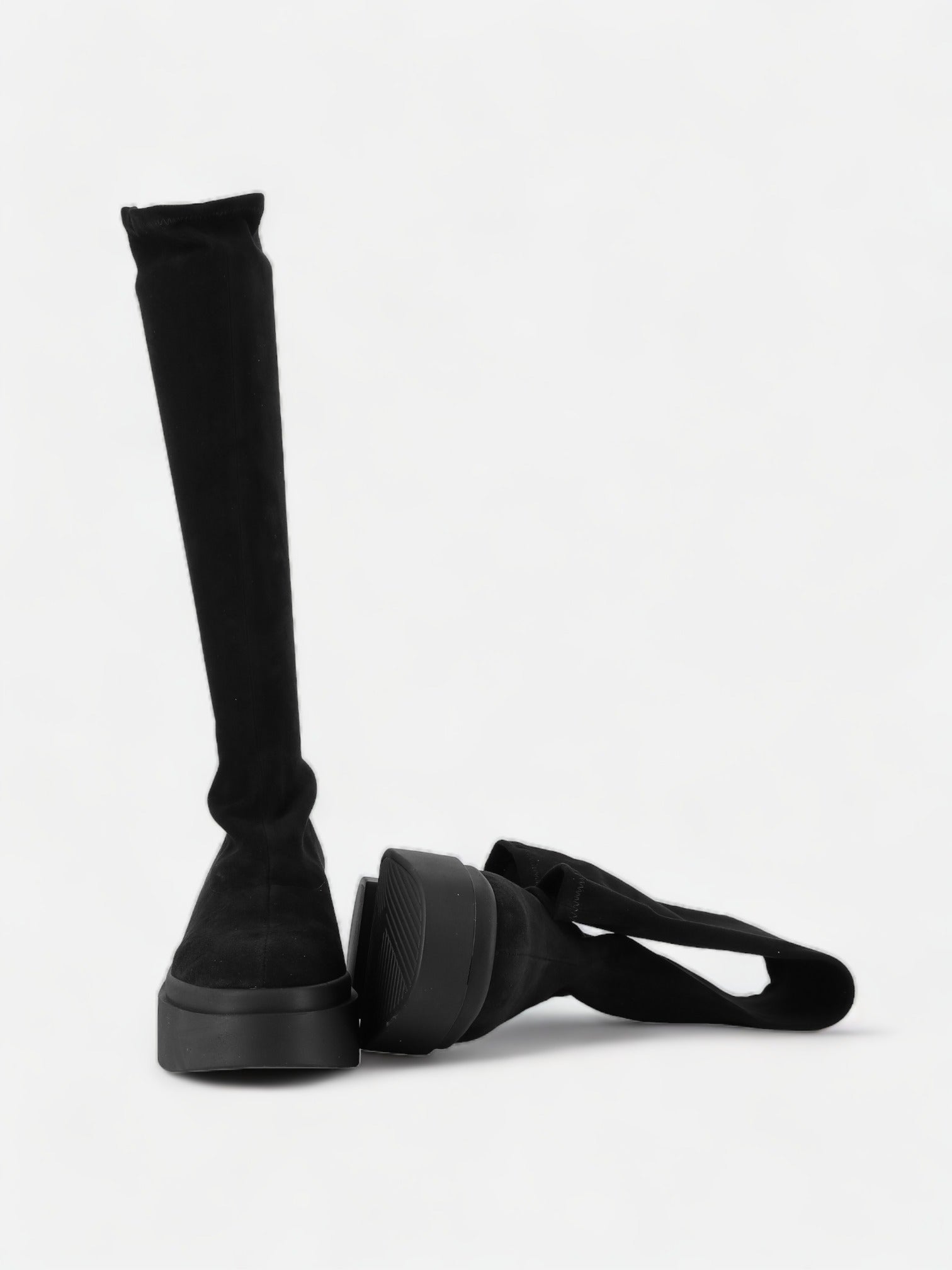 HIGH BOOTS - NOVA boots, suede lambskin black