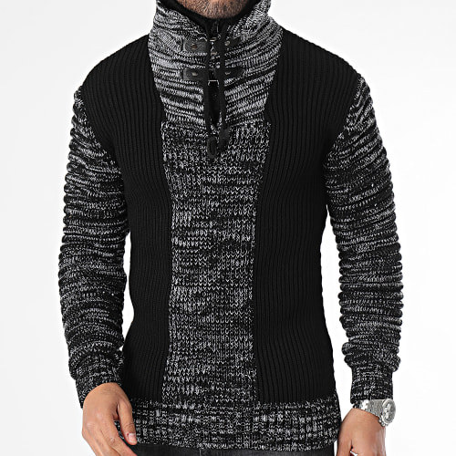 Pull Col Amplified Noir