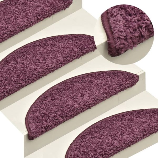 Tapete/carpete para Degraus 15 Peças 56x17x3 cm Roxo-escuro - 322384
