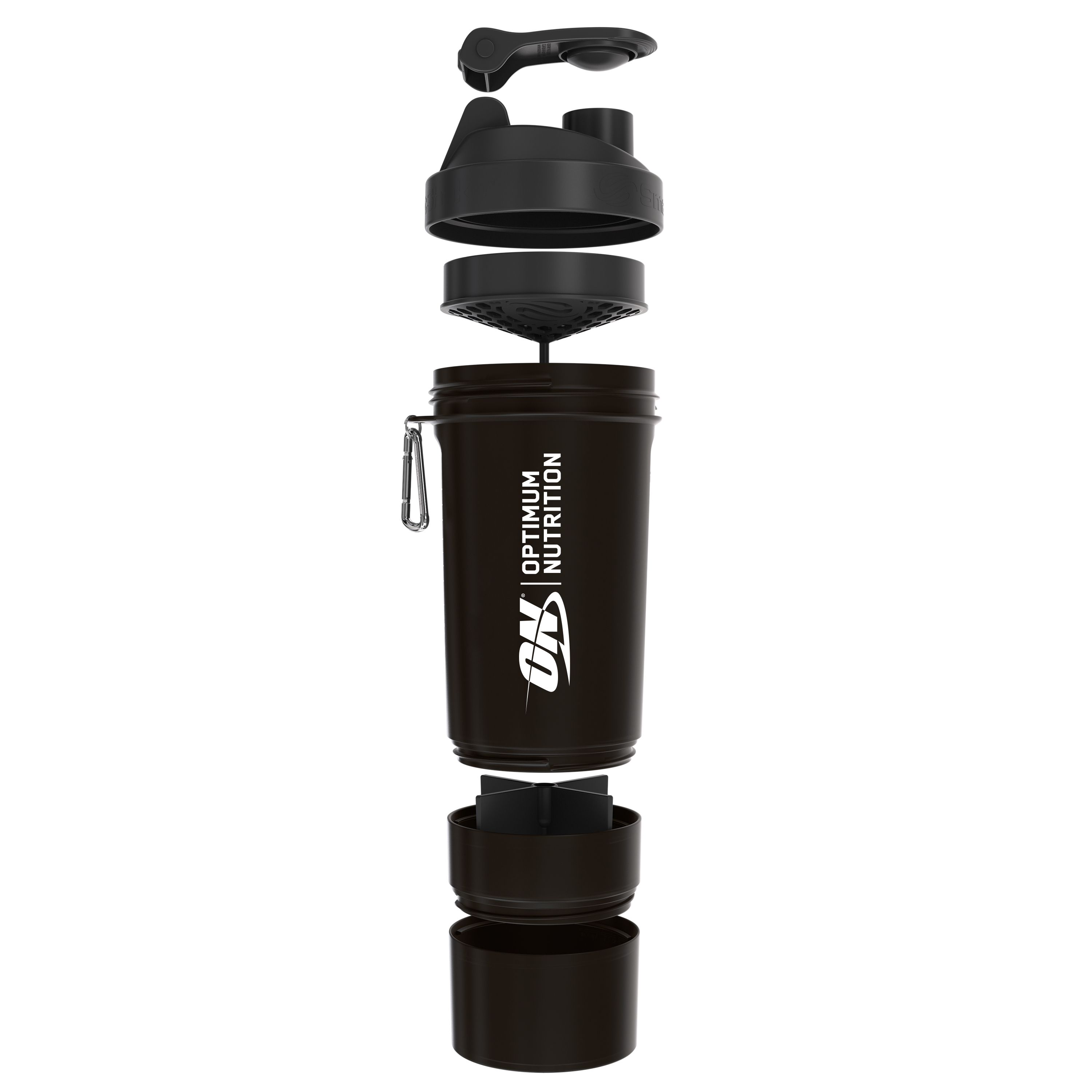 Protein Shaker mit Pulverfach 600 ml schwarz