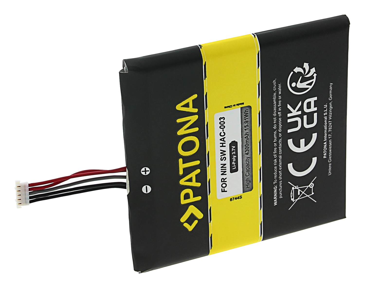 Nintendo Switch / OLED Konsole Li-Ion Akku 3.7V / 4300mAh / 15.91Wh HAC-003 P/NHAC-003 HAC-A-BPHAT-C0 HAC-S-JP Modell (6744) - Schwarz