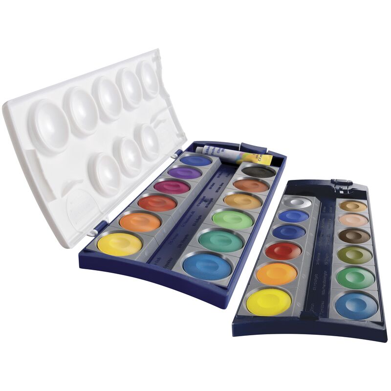 Pelikan Deckfarbkasten 735 K/24 Farben + 1 Tube Deckweiss, assortiert, 24 Stück