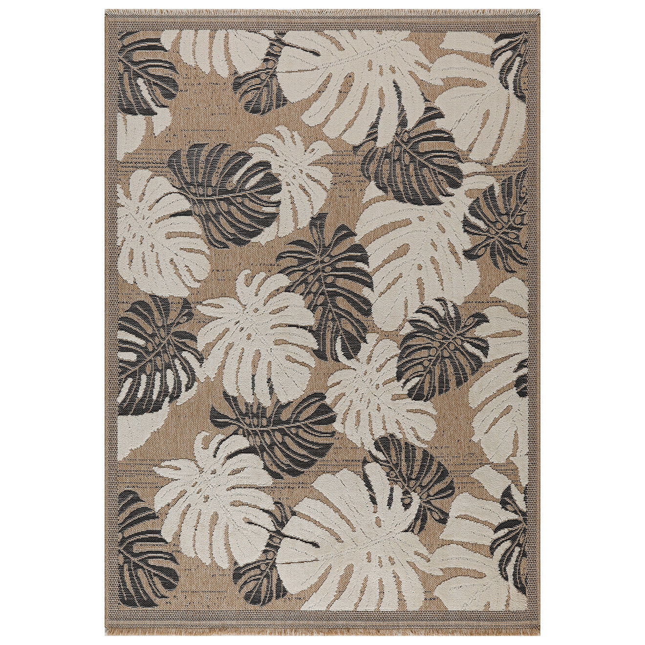 Nazar Rugs Tapis aspect jute TULUM 9062 noir - 120x170 cm