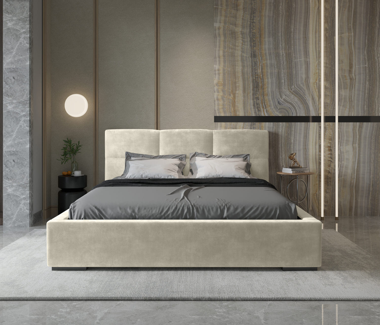 Trae Mobler Porto 140 x 200 cm Gestoffeerd Bed Zand