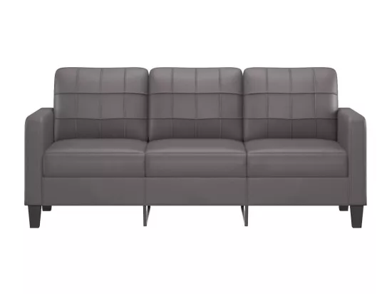 Canapé à 3 places Gris 180 cm Similicuir