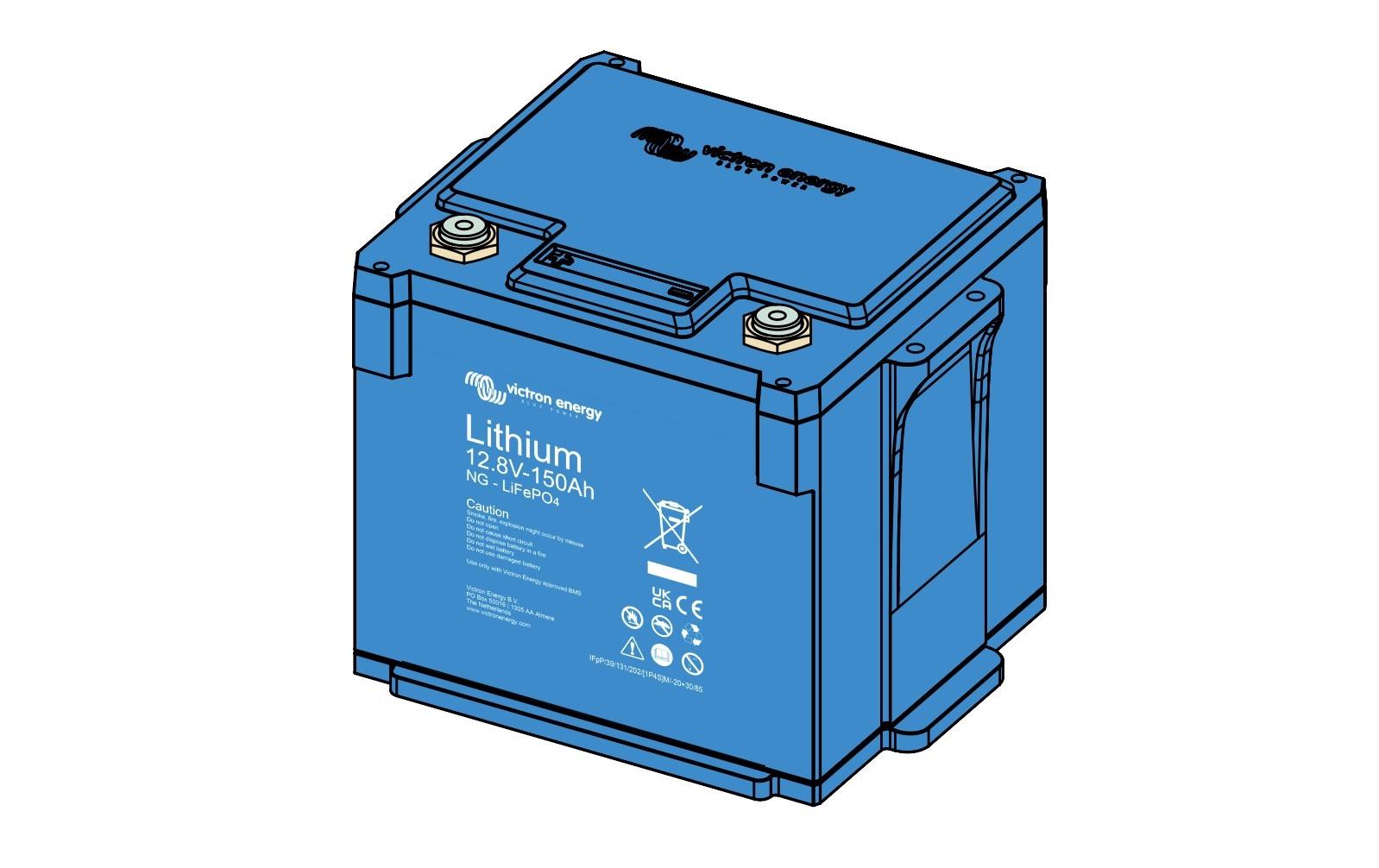 Batterie LiFePO4 12 V/150 Ah NG 205 x 250 x 205 mm<br>Lithium-NG-Batterie