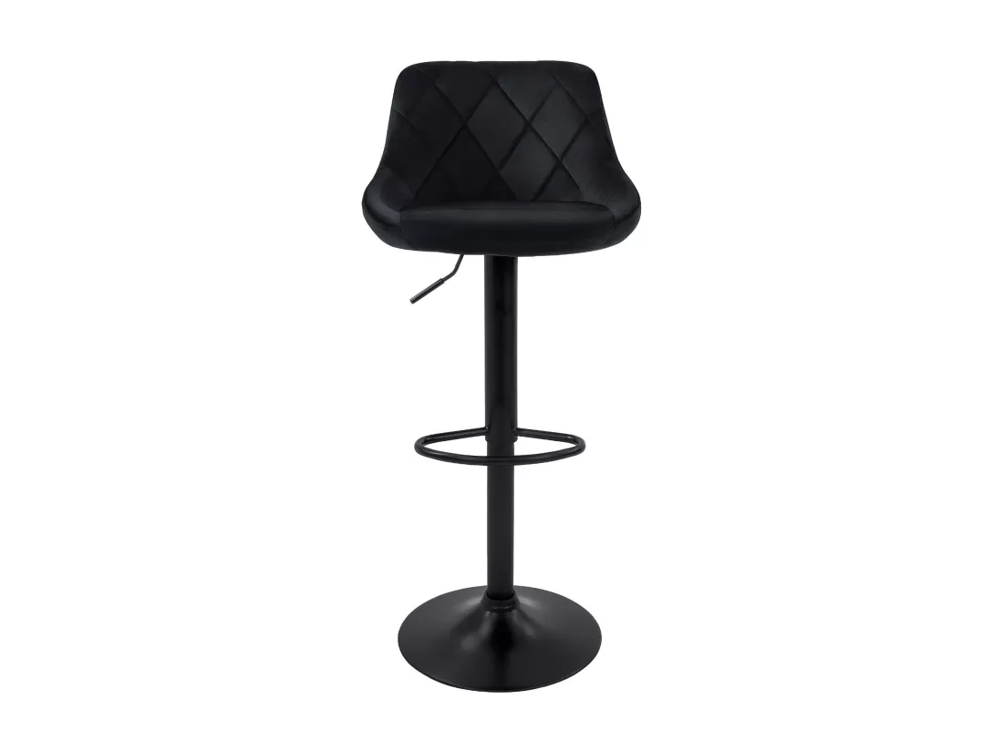 Lot 4 tabouret de bar rembourrées velours chaise noir hauteur réglable 62-82cm