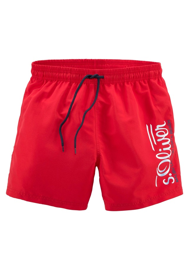 s.Oliver Badeshorts mit Logodruck und kontrastfarbenen Details