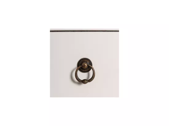 Armoire lingère 2 portes, 2 tiroirs Blanc Meuble Chinois - PEKIN