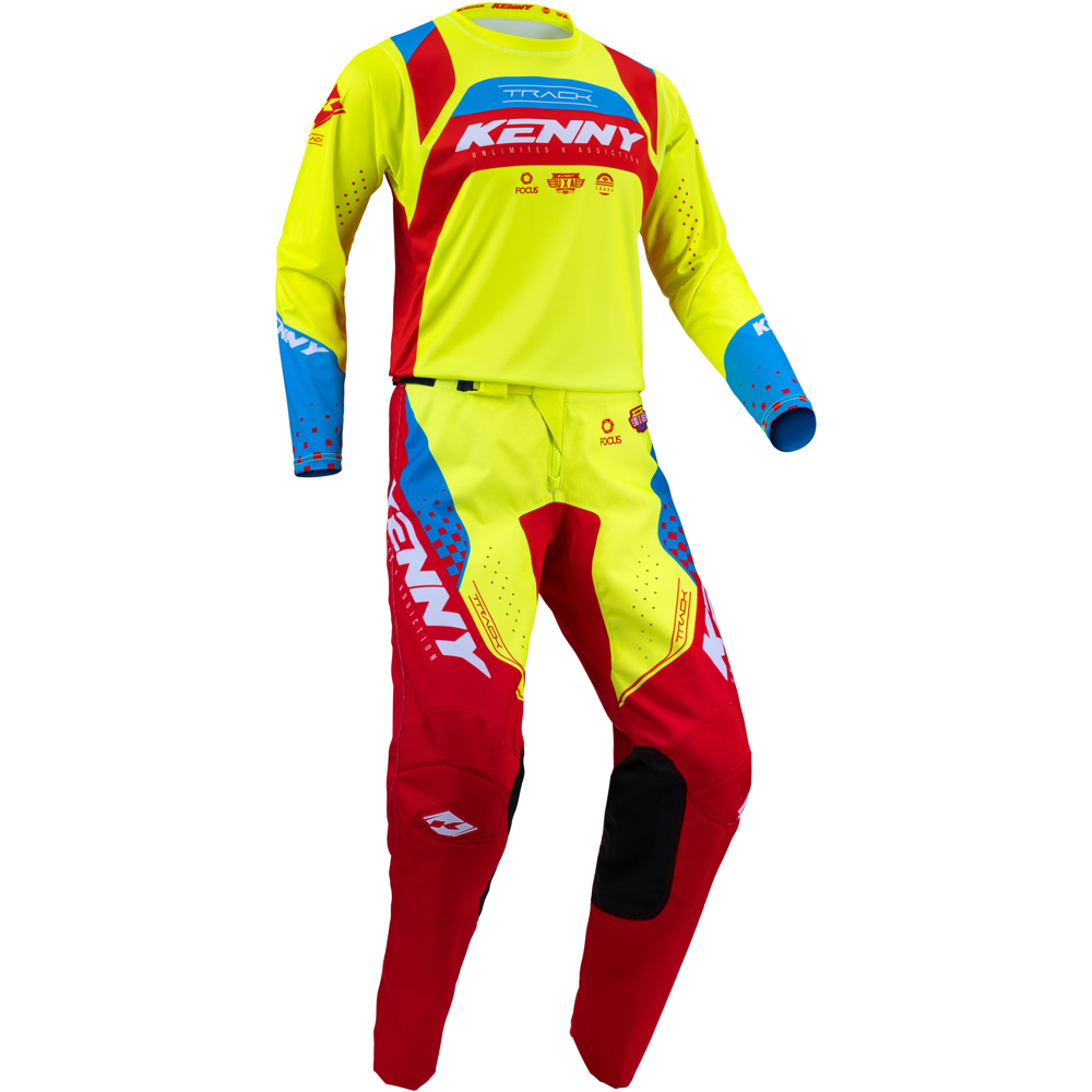 Kenny - Pantalon Track Focus - 2023 Jaune fluo / Rouge / Bleu