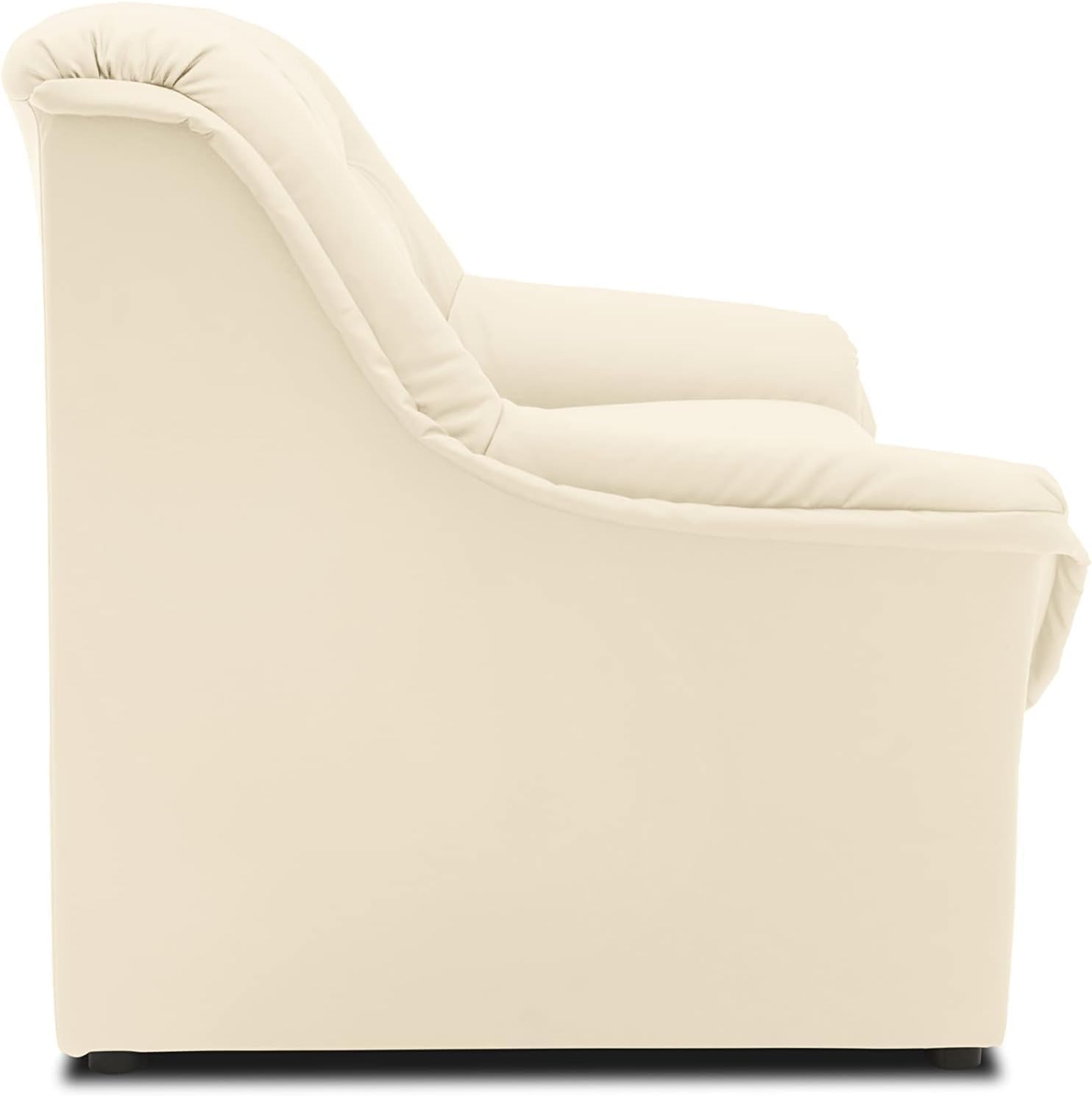 DOMO. collection Berlin Sofa/klassisches 2er Sofa/Zeitlose Garnitur mit weichem Kunstleder/Maße: 143/90/89 cm (B/T/H) / Farbe: beige (weiß)