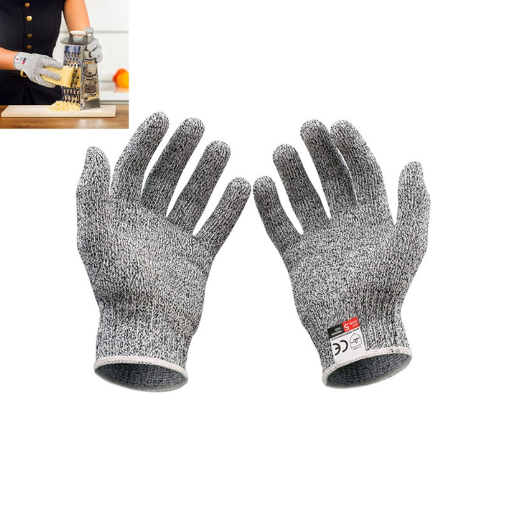 (1 Paar) Gr. L Schnitt Schutz Handschuhe Sicherheitsstufe 5 Küche / Outdoor / Werkstatt - Grau