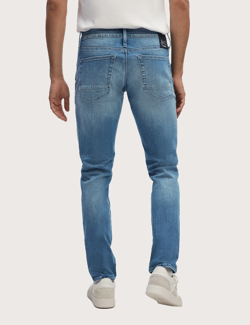 DENHAM JEAN HOMME YORK COUPE SLIM BLEU DÉLAVÉ