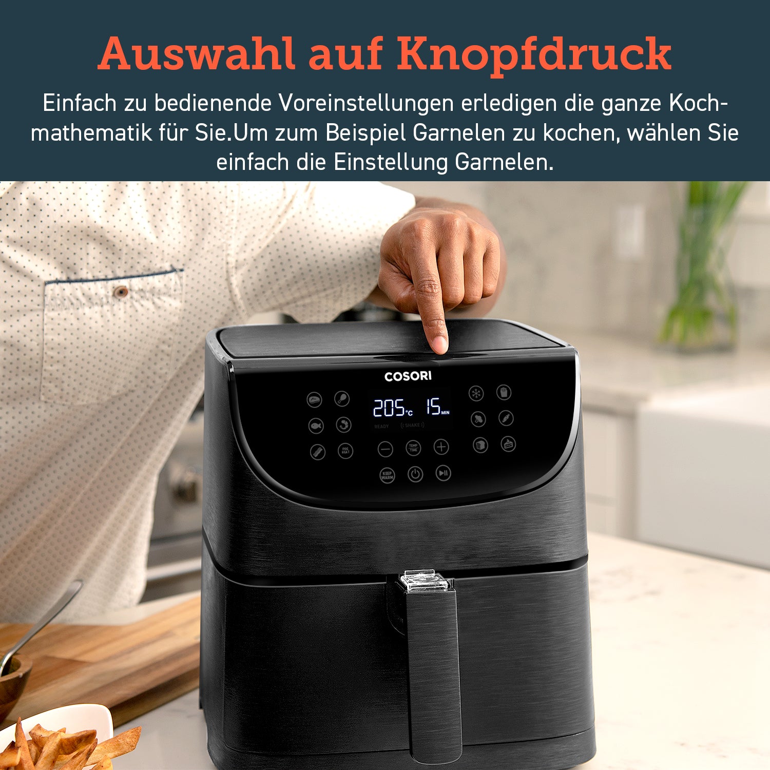 COSORI 3,5-Liter Heißluftfritteuse Schwarz