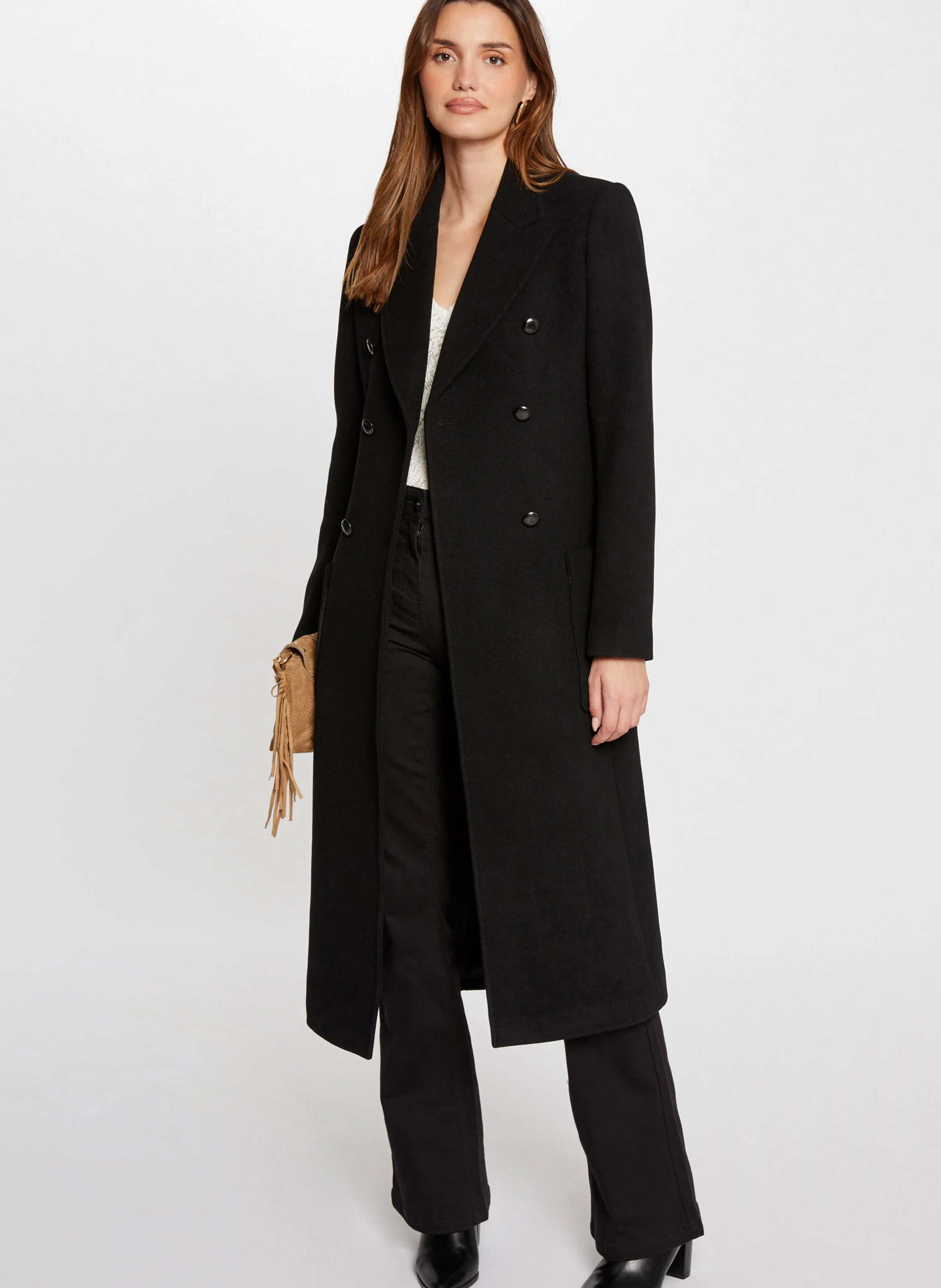 GMIDI - Manteau col tailleur| Noir