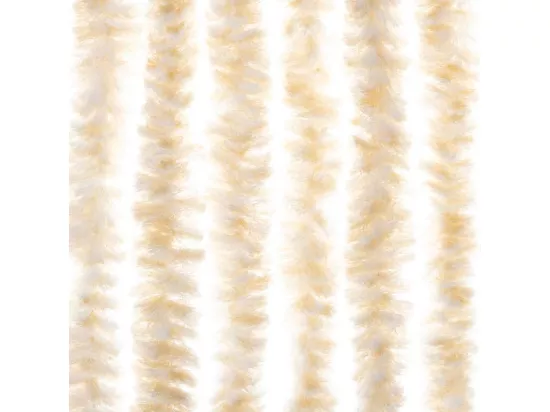 Rideau anti-mouches beige et blanc 56x200 cm chenille