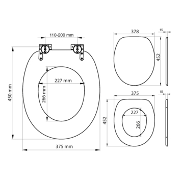 Tiger toiletzitting MDF Oregon wit