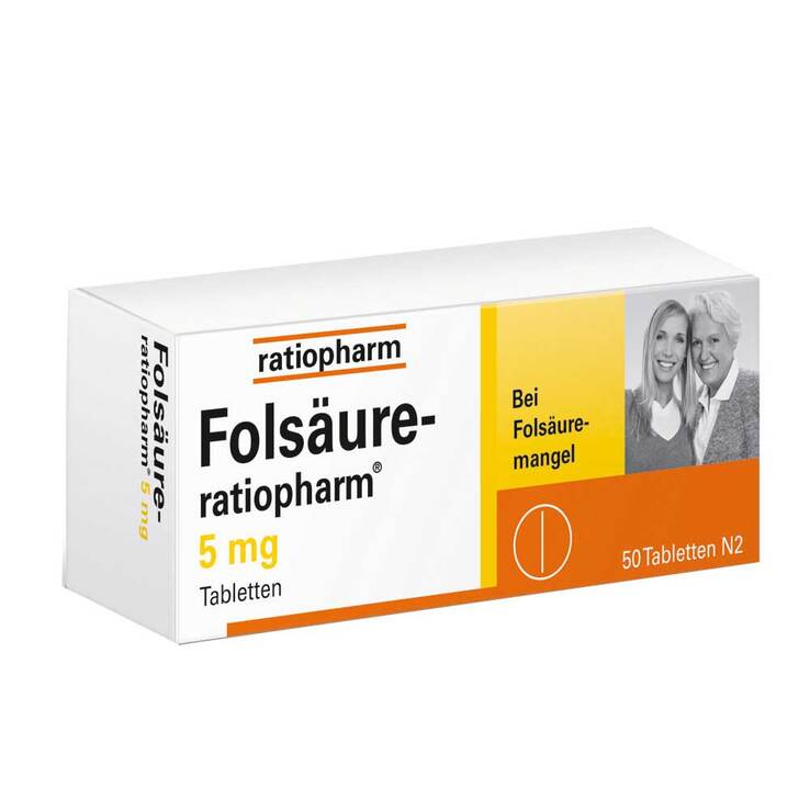 Folsäure Ratiopharm 5 mg Tabletten, 50 St