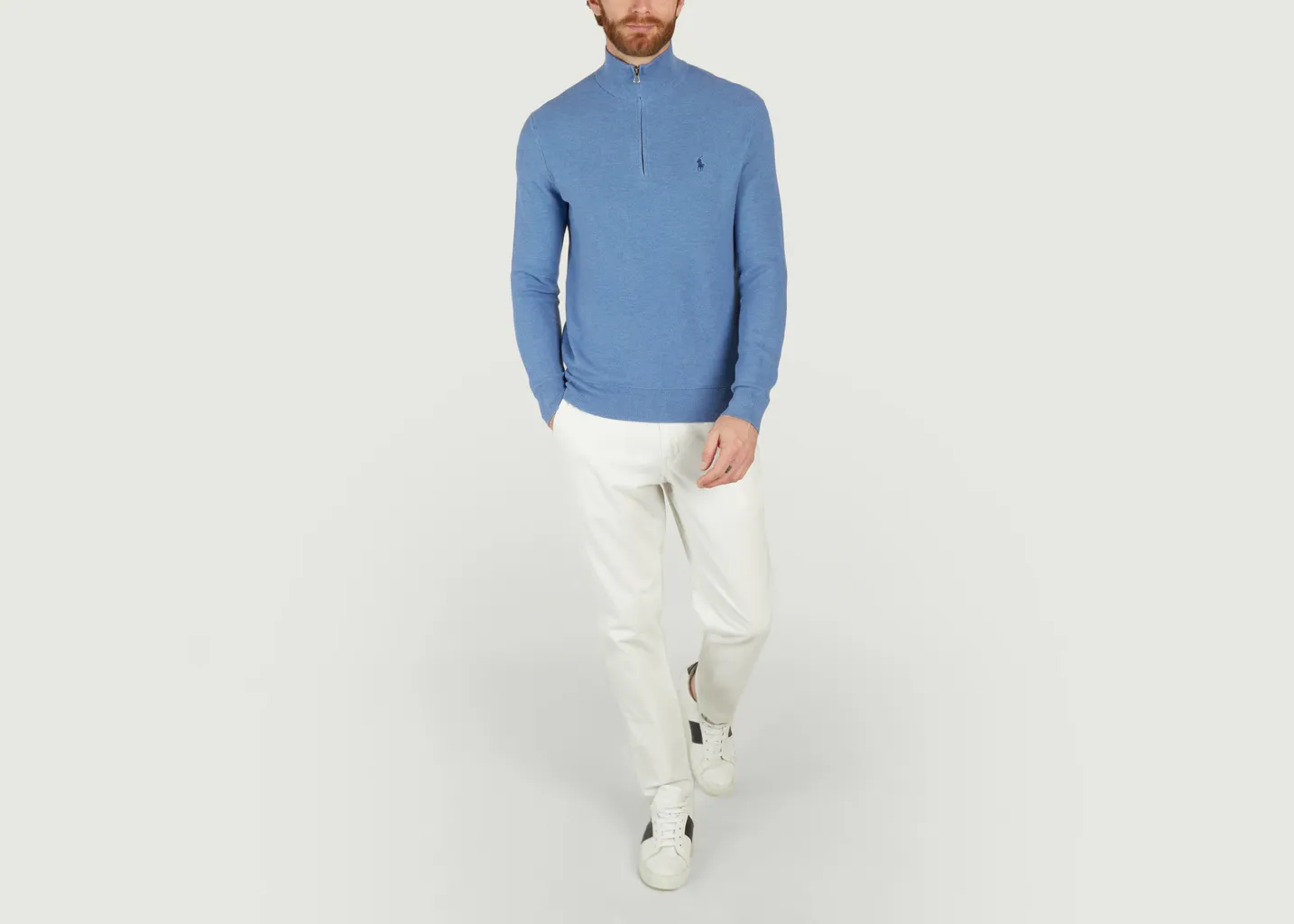 Pull demi-zippé en coton piqué Polo Ralph Lauren