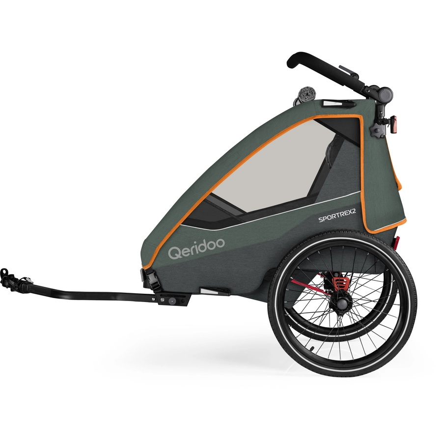 Qeridoo® Kinderfahrradanhänger Sportrex 2 Limited Edition Forest Green