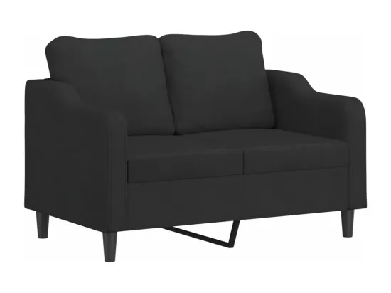Ensemble de canapés 3 pcs avec coussins noir tissu