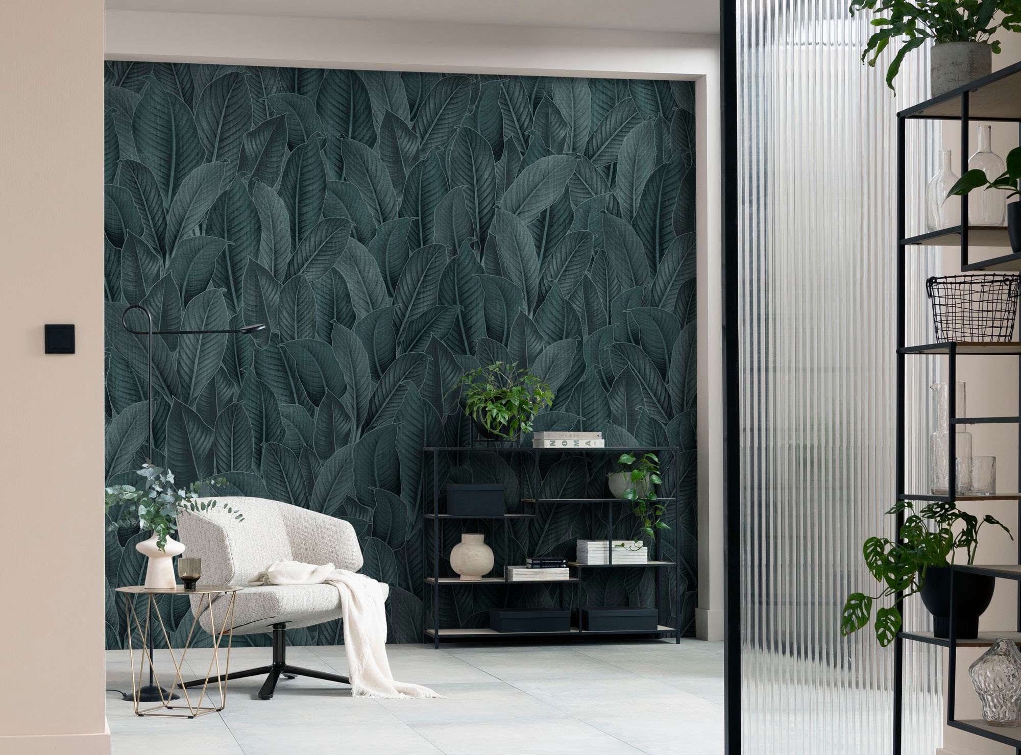 Komar Fototapete »Digitaldruck Vlies -  Bain de Feuilles - Grösse 300 x 250 cm« bedruckt glatt Wohnzimmer, Schlafzimmer